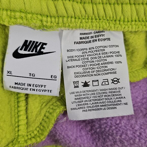 Nike Sportswear Color Clash Fleece Shorts Green/Violet DR9856-321 Men's Size XL - Picture 3 of 7